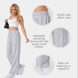High Waist Wide Leg Sweatpants Gray